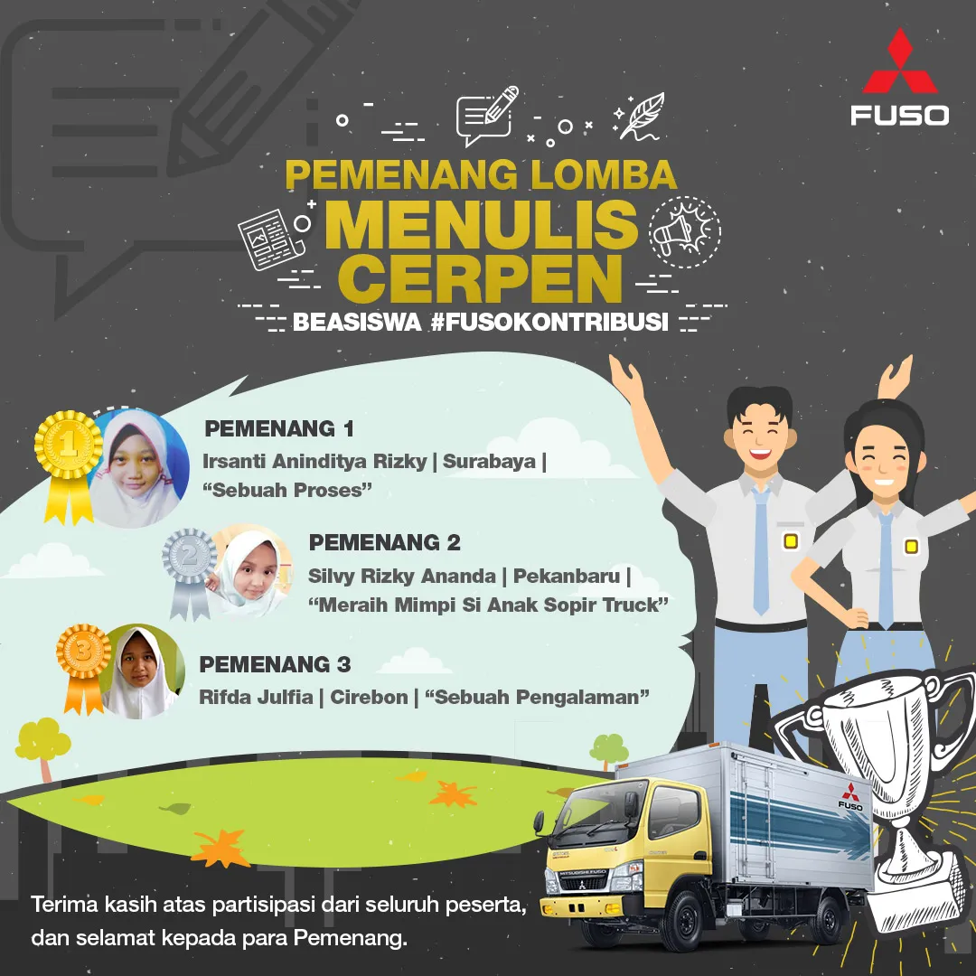 Pemenang Lomba Menulis Cerpen Beasiswa #FUSOKONTRIBUSI